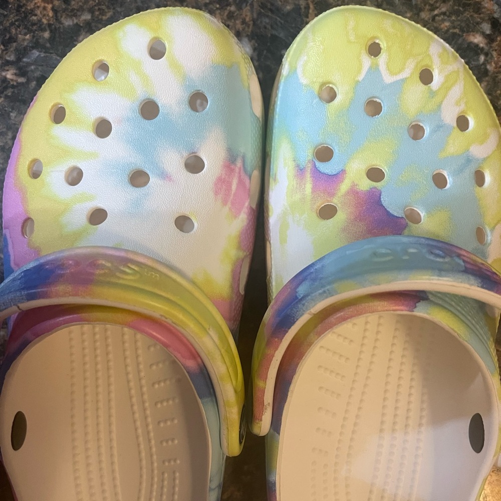 Tie dye crocs